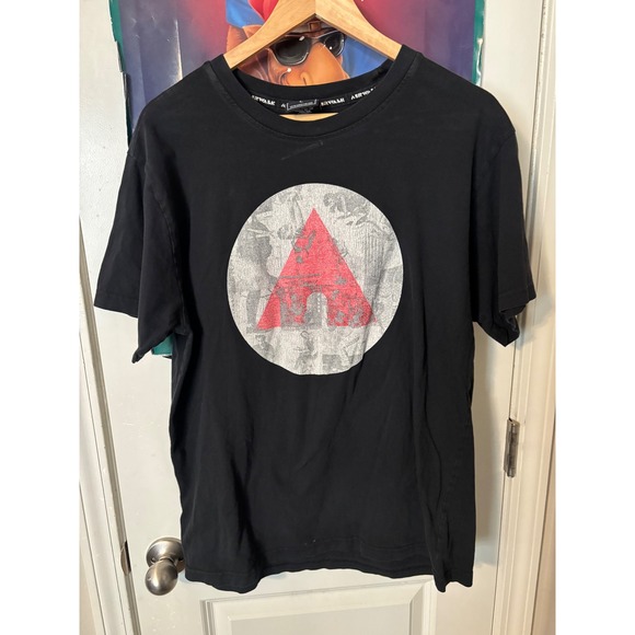 Airwalk Other - Airwalk Mens Graphic T-Shirt Black Red Triangle Logo Skate Crewneck Large